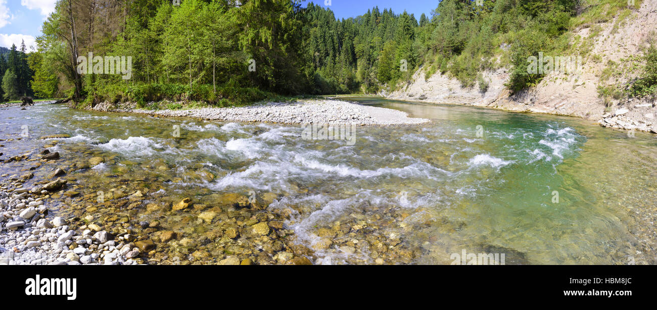 river Ammer in Bavaria in natural canyon Stock Photo