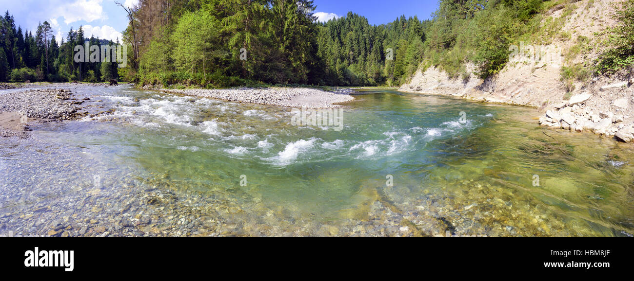 river Ammer in Bavaria in natural canyon Stock Photo