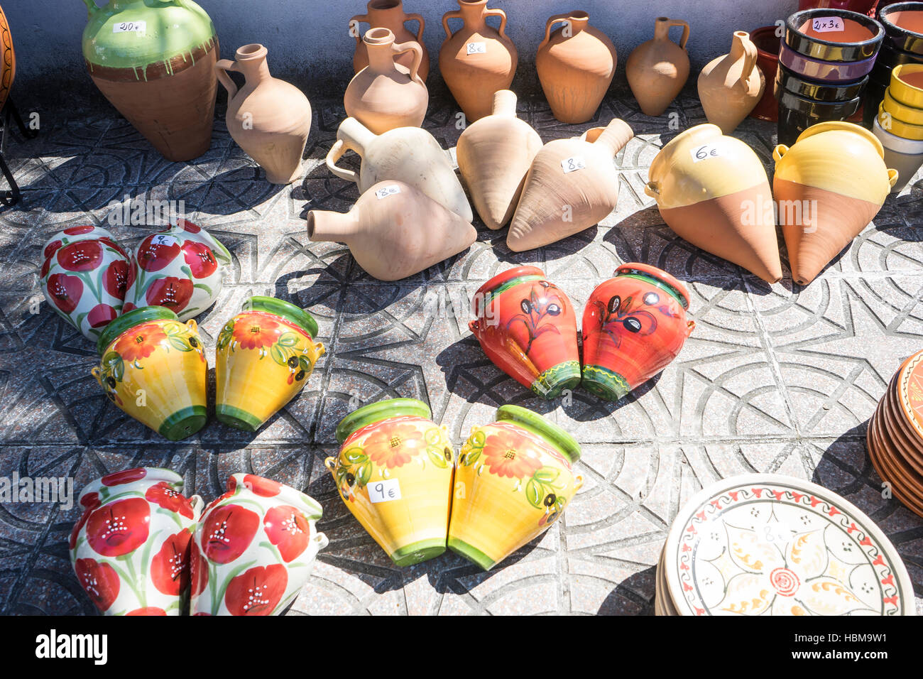 mud vessel handmade in a traditional medieval shop, crafts in Spain