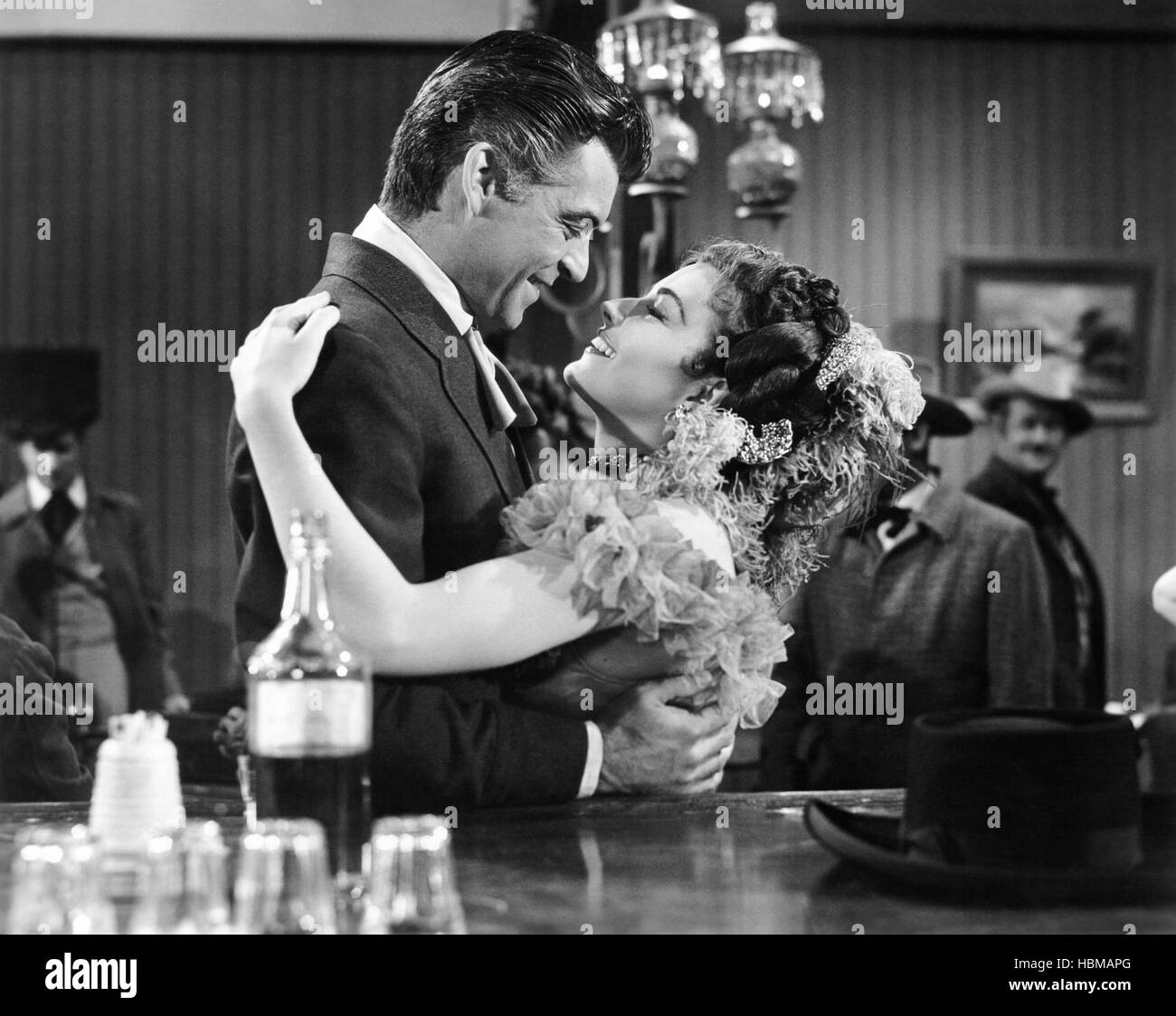 Dawn At Socorro From Left Rory Calhoun Mara Corday 1954 Stock Photo