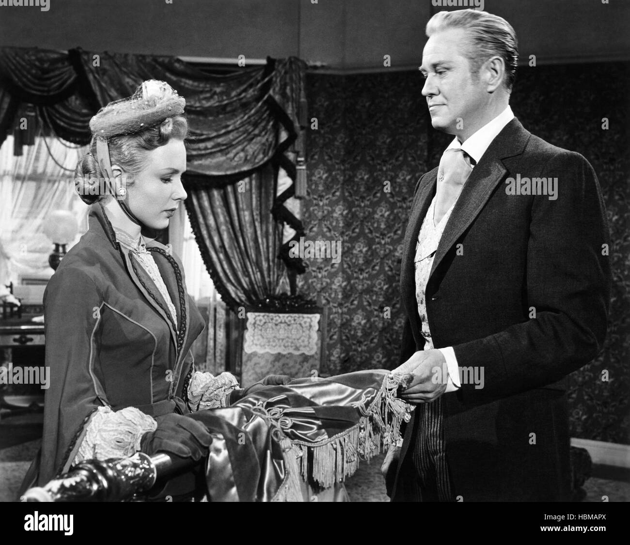 DAWN AT SOCORRO, from left: Piper Laurie, David Brian, 1954 Stock Photo ...