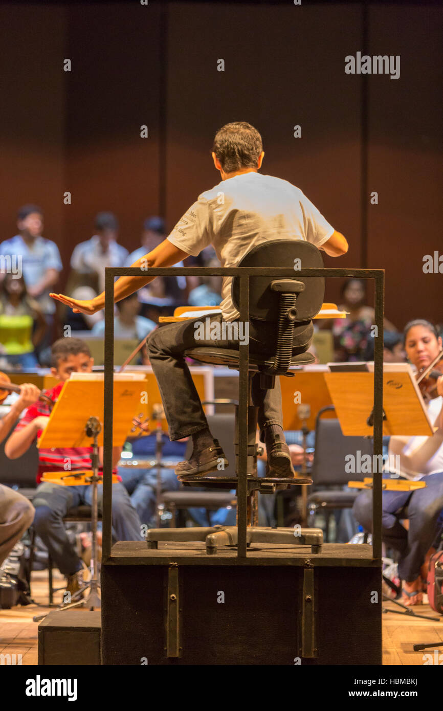Conductor in classical orchestra at work in Manaus, Brazil Stock Photo