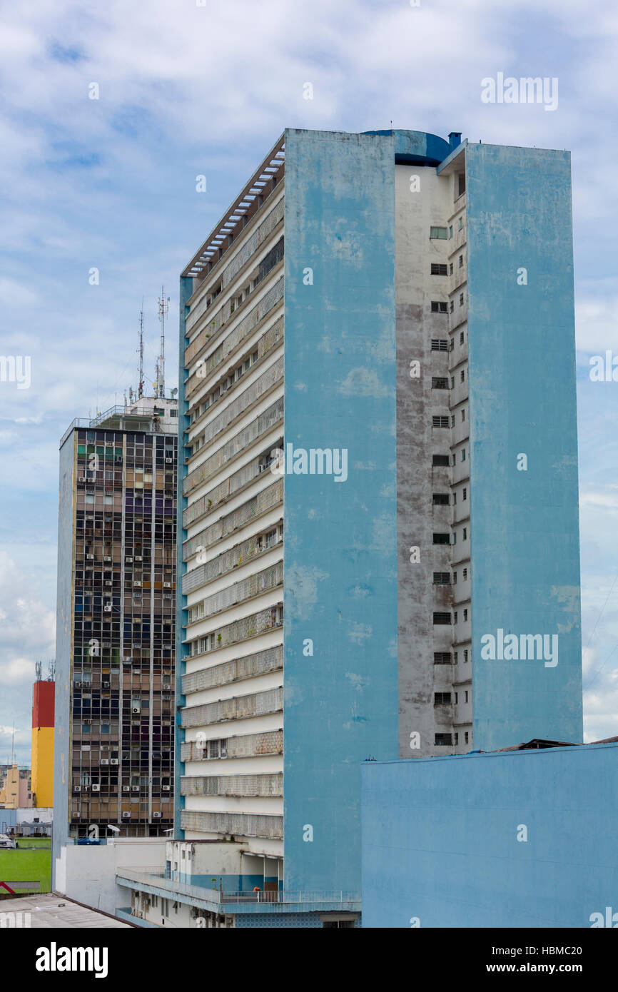 Modern residential dirty building in Manaus, Brazil Stock Photo