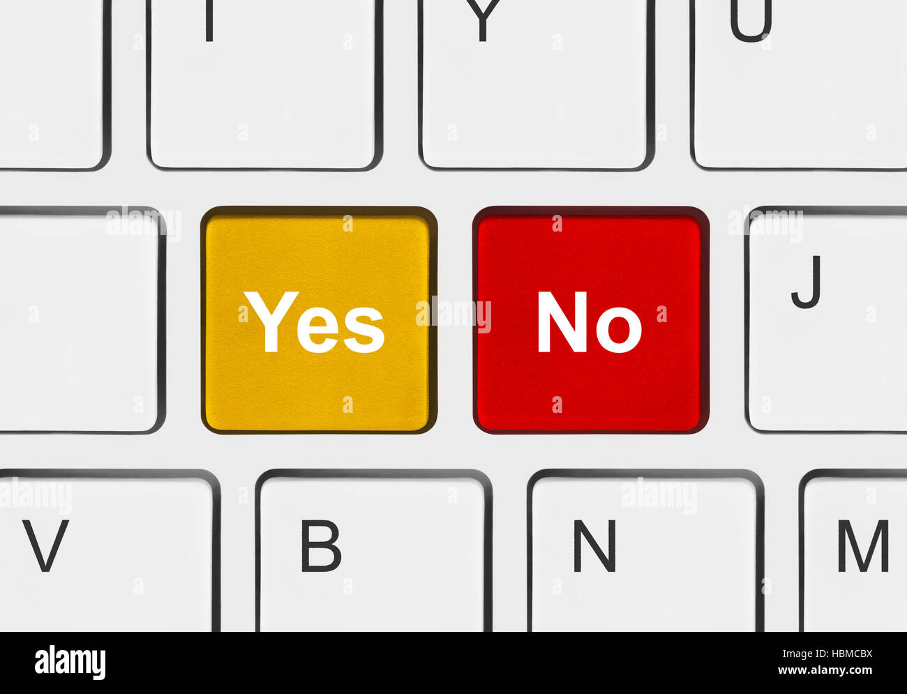 Computer keyboard with Yes and No keys Stock Photo Alamy