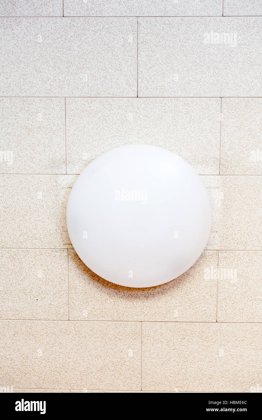 White plastic covered LED domestic ceiling light Stock Photo Alamy