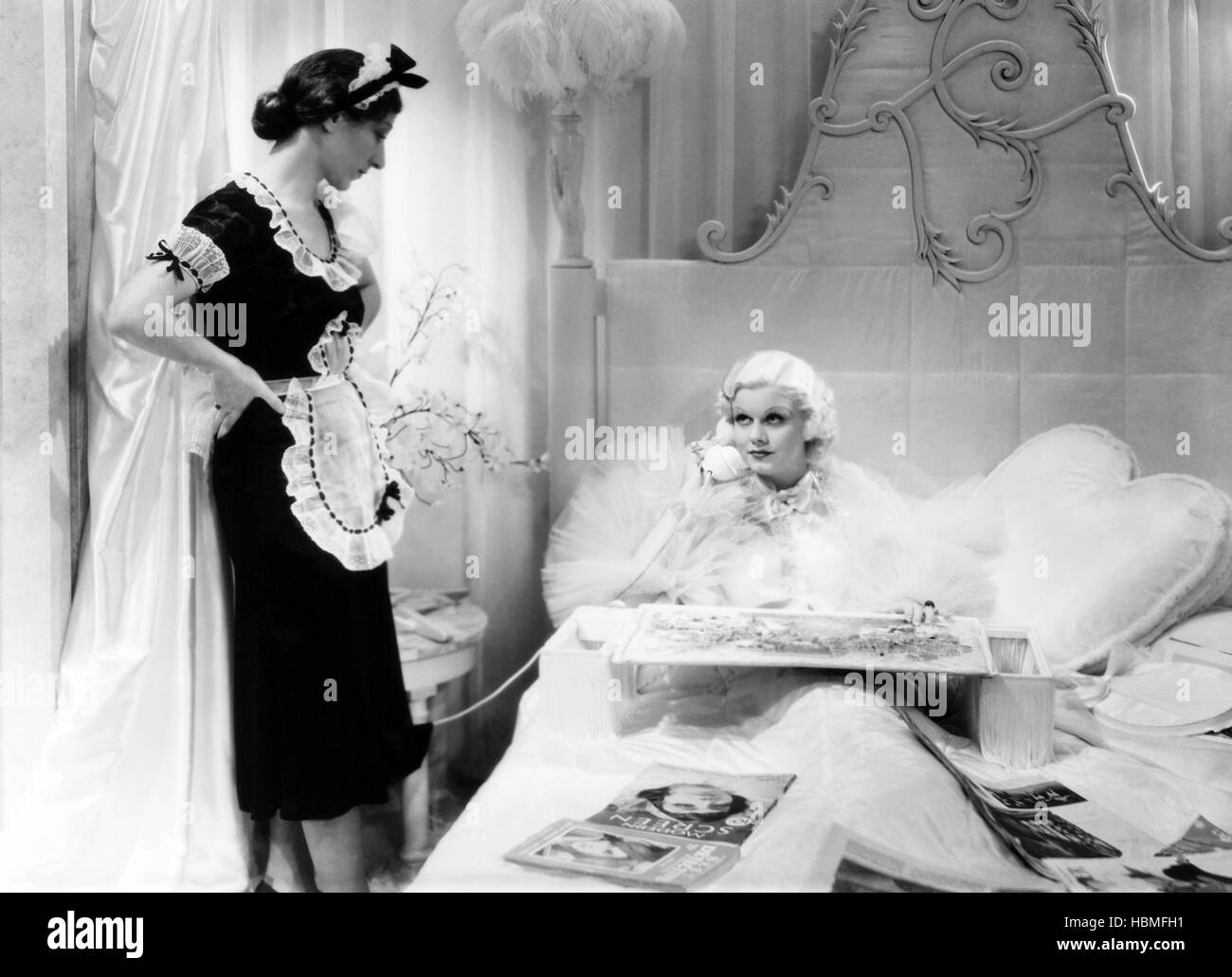 DINNER AT EIGHT, from left, Hilda Vaughn, Jean Harlow, 1933 Stock Photo ...