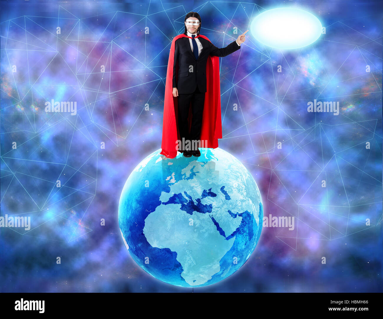 Man with superpowers ruling the world Stock Photo - Alamy
