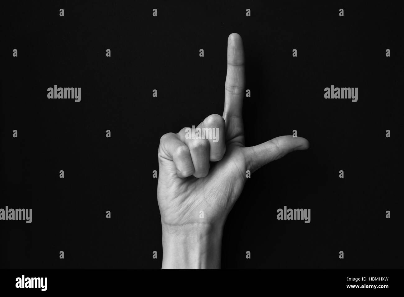 Dactil alphabet L Stock Photo