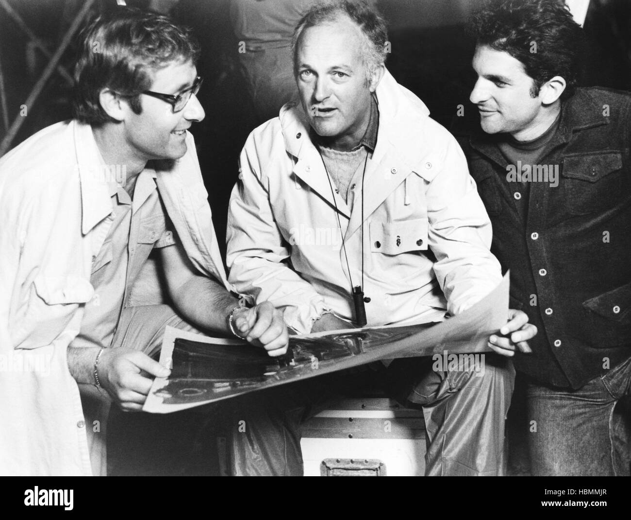 THE DEEP, from left, screenwriter Peter Benchley, director Peter Yates ...