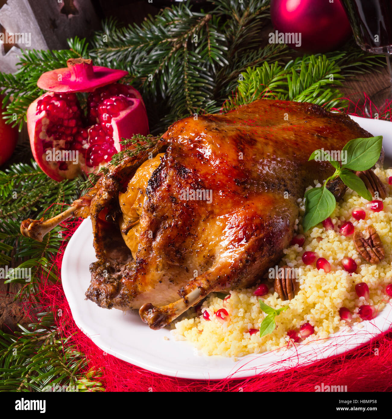 Christmas duck with millet Stock Photo Alamy