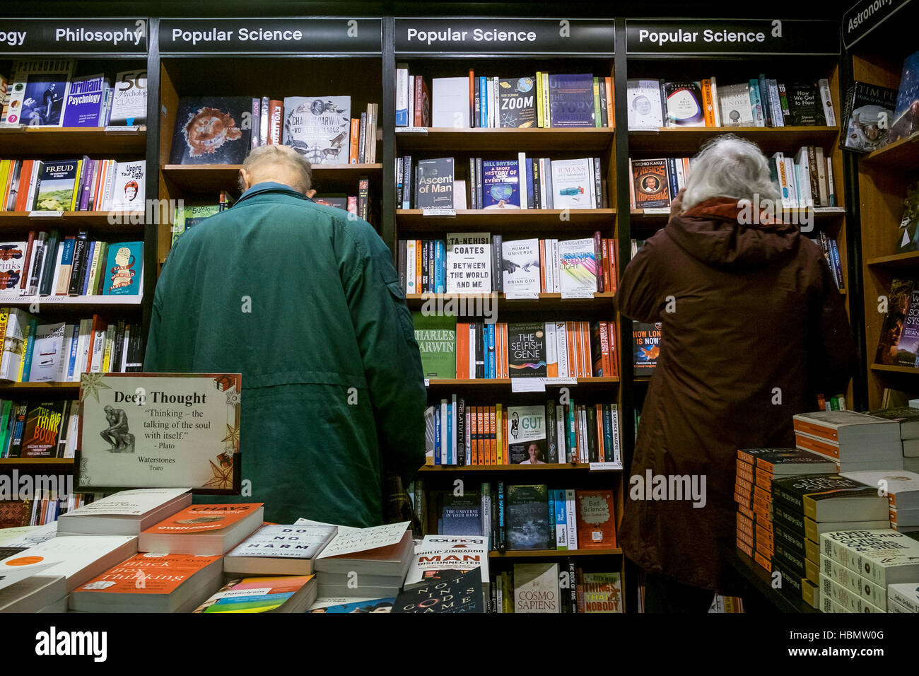 Customers browsing in a Waterstones Bookshop. Stock Photo