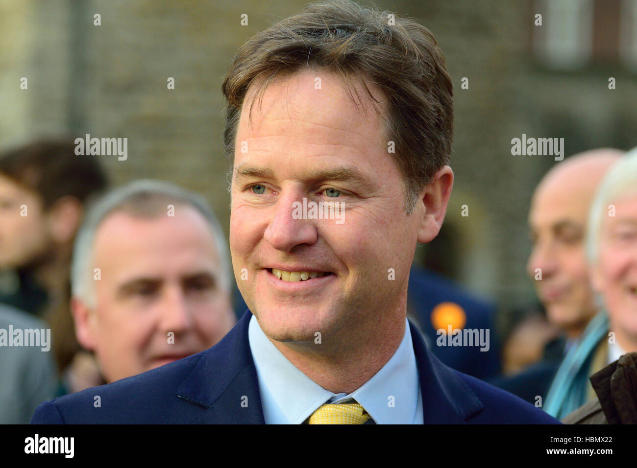 Nick Clegg MP (LibDem) at an event on College Green, Westminster.... Stock Photo