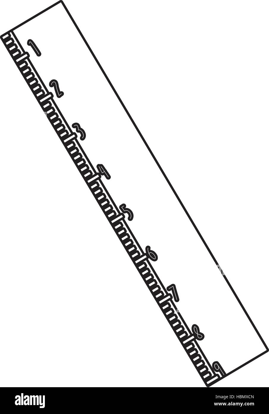 silhouette rules for drawing with inch vector illustration Stock Vector