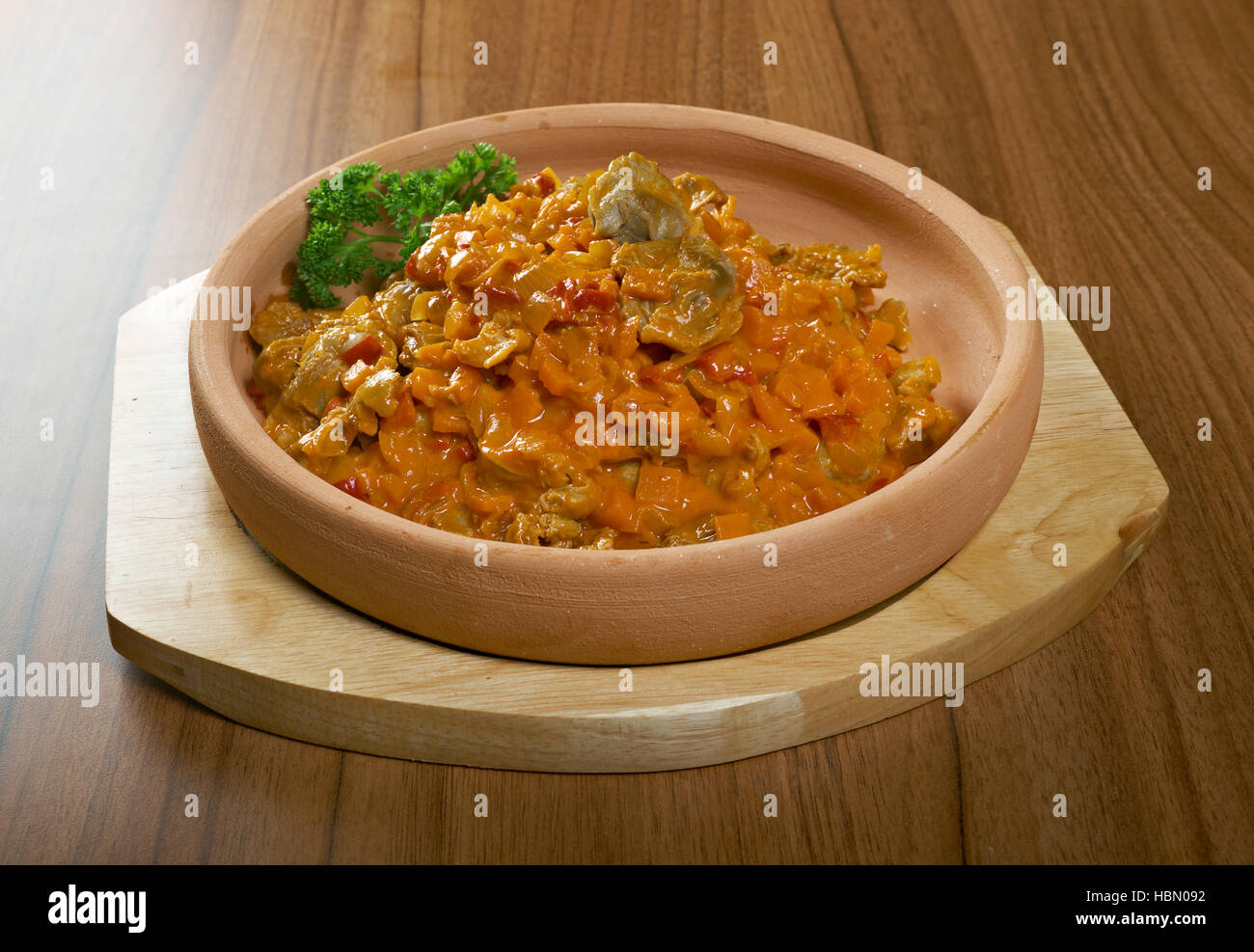 Vegetable stew with chicken giblets Stock Photo Alamy