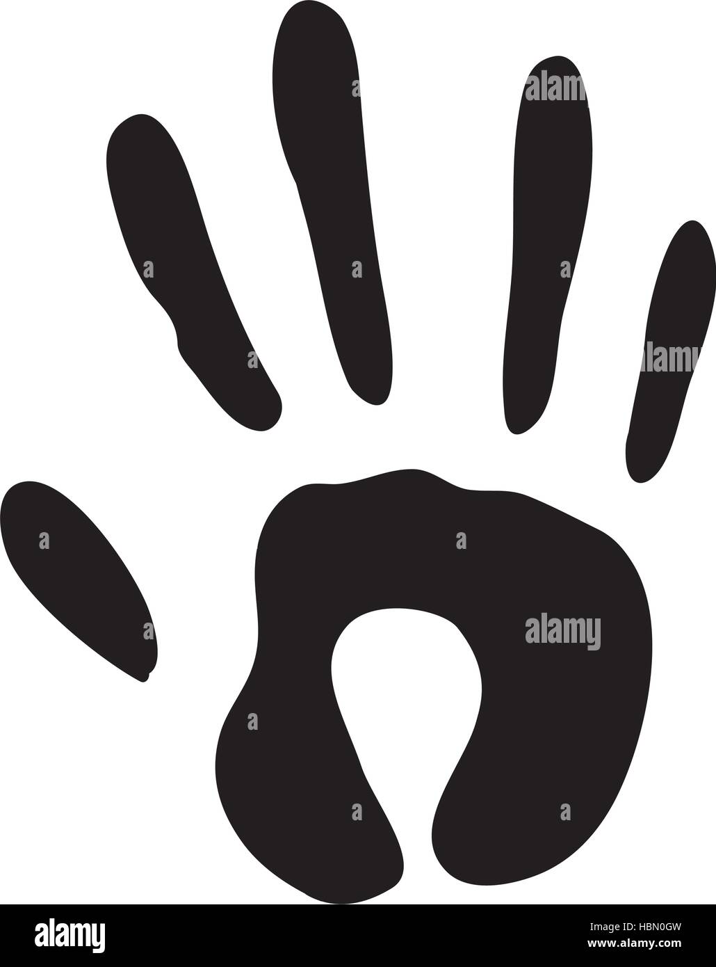handprint silhouette ink icon flat vector illustration Stock Vector