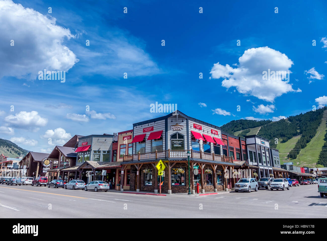 A block of commercial properties and shops in downtown ...