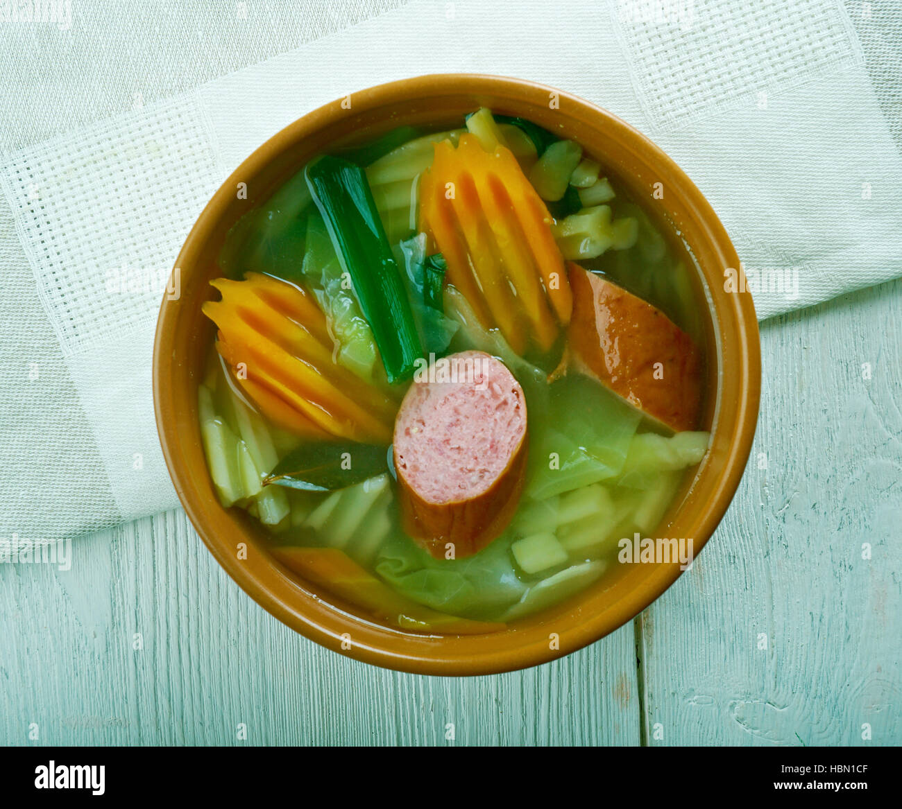German soup with savoy cabbage Stock Photo Alamy