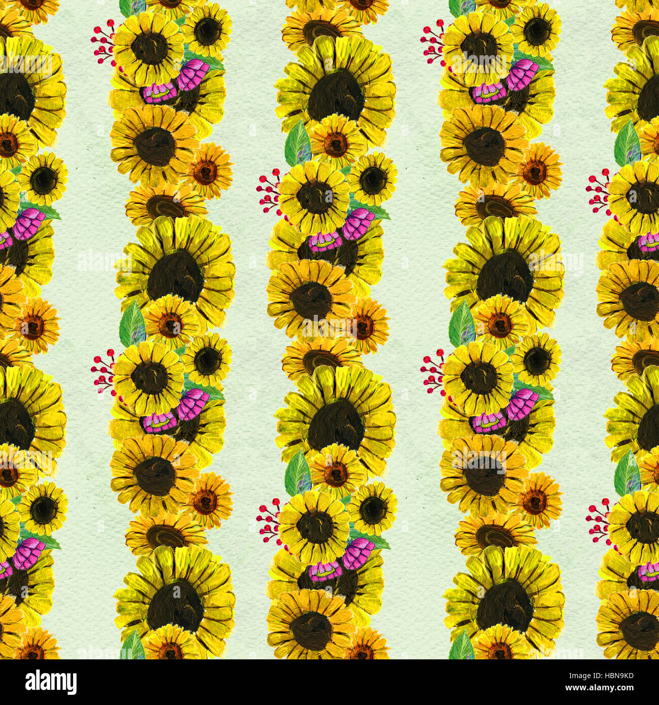 Seamless pattern with sunflowers Stock Photo - Alamy