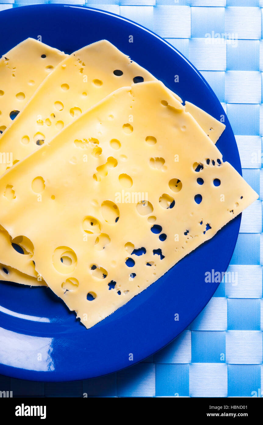 Emmental cheese sliced Stock Photo Alamy