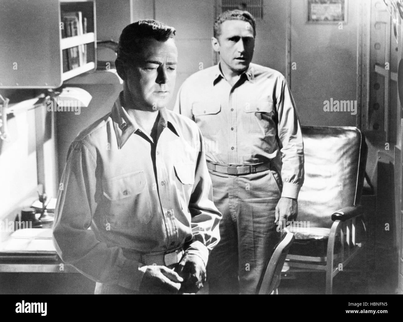 THE DEEP SIX, front to back Alan Ladd, James Whitmore, 1958 Stock