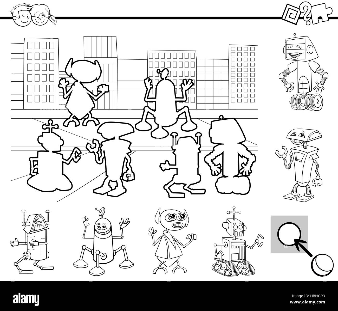 educational task coloring book Stock Photo - Alamy