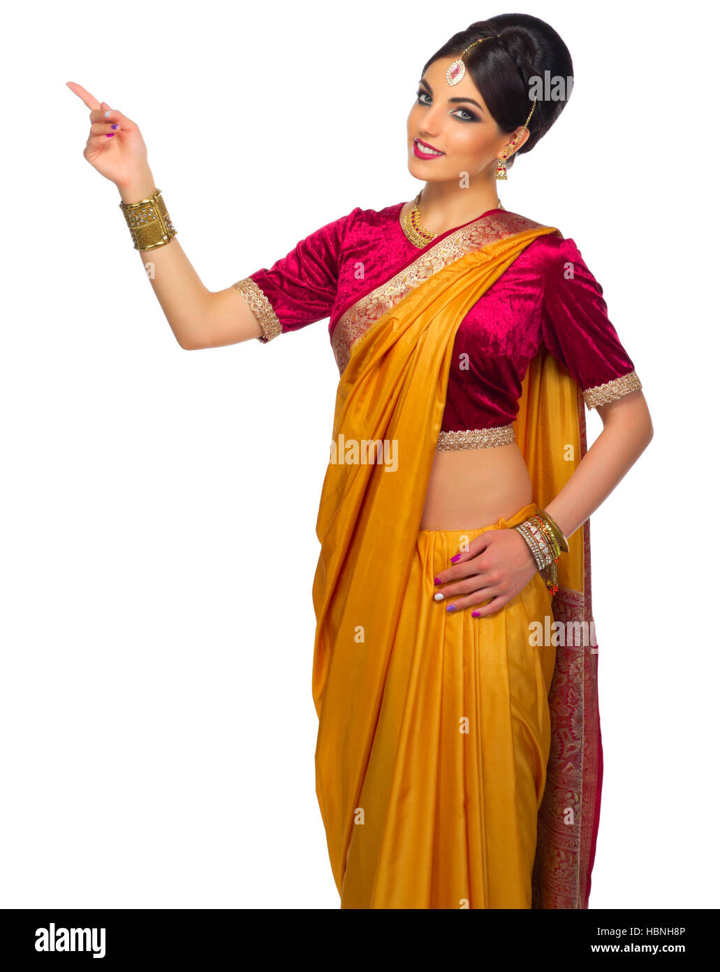 Young indian woman isolated on white Stock Photo - Alamy
