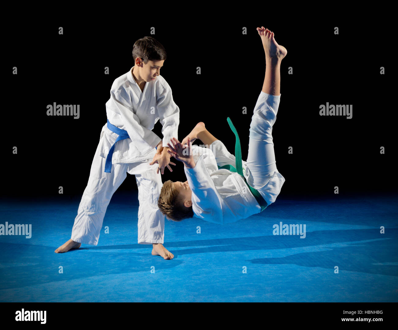 Children martial arts fighters isolated Stock Photo Alamy