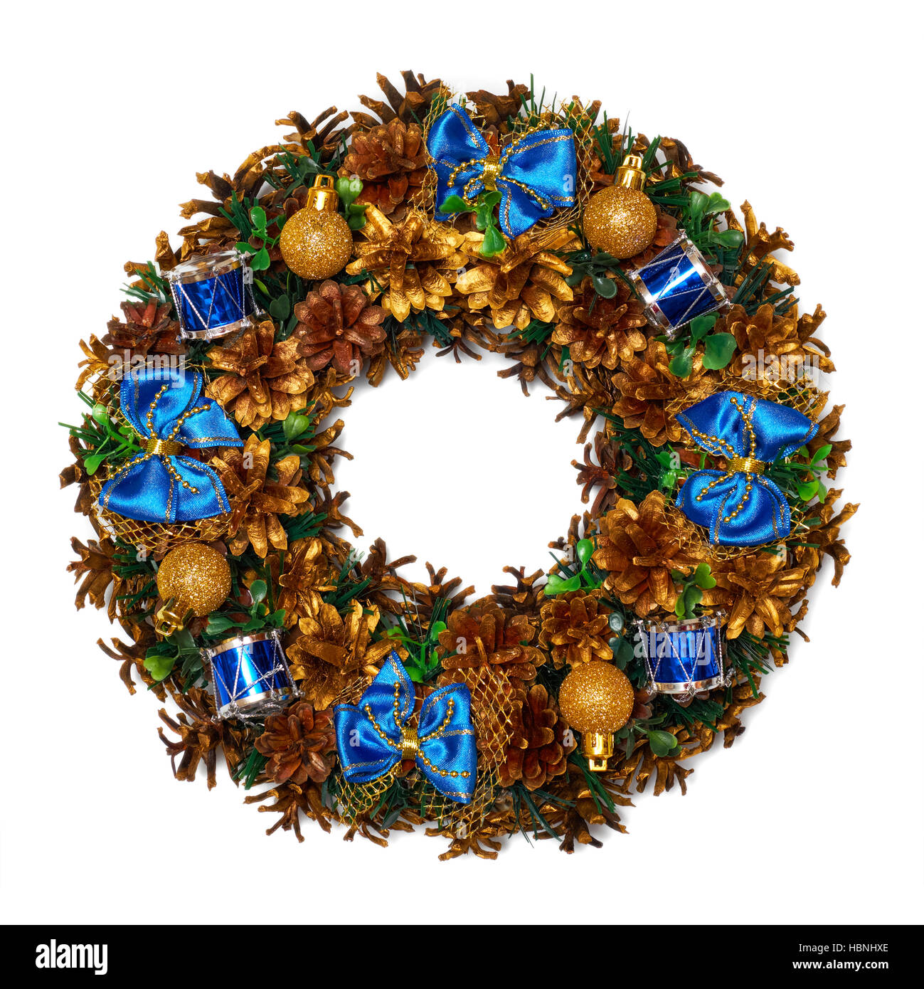 Christmas wreath top view Stock Photo