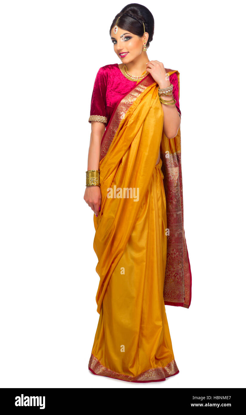 Young indian woman isolated on white Stock Photo - Alamy