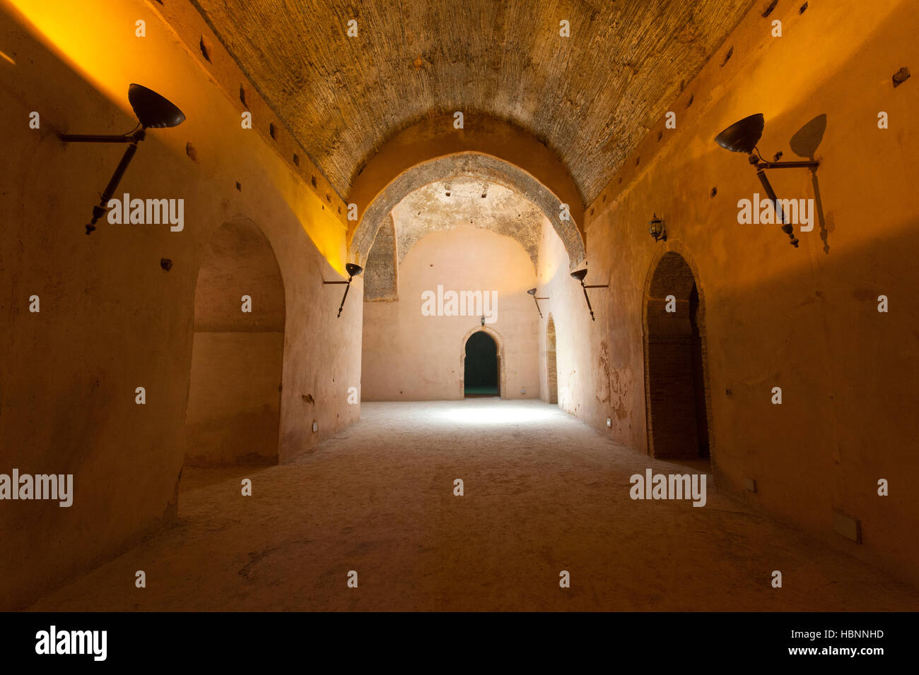 Interiors of the 'Royal Stables'. Meknes, Morocco. Stock Photo