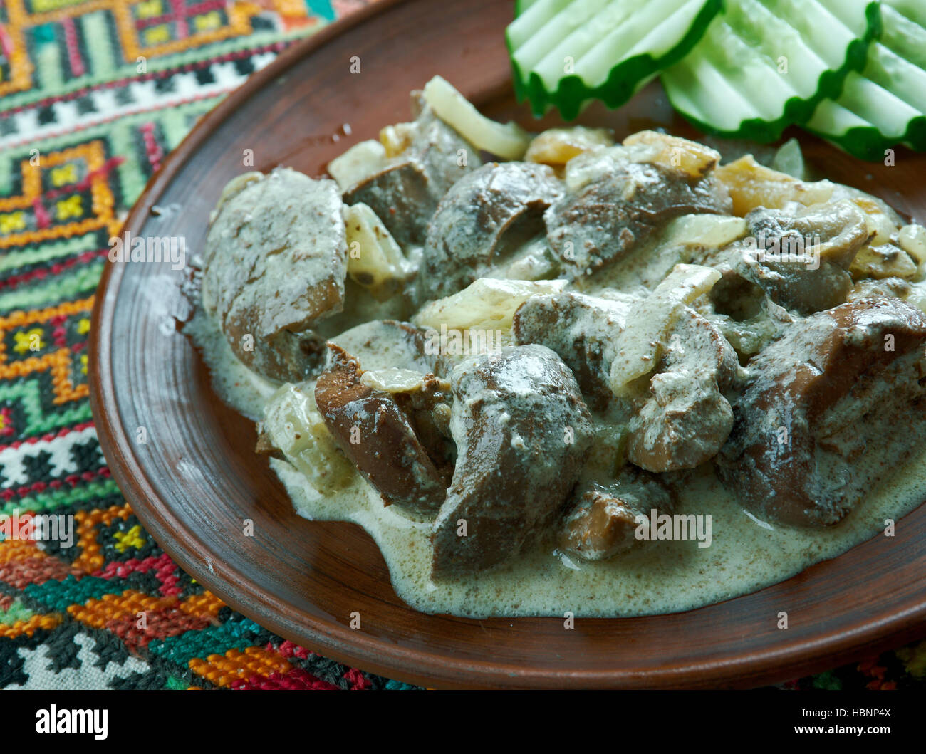 pork kidneys in cream sauce Stock Photo Alamy
