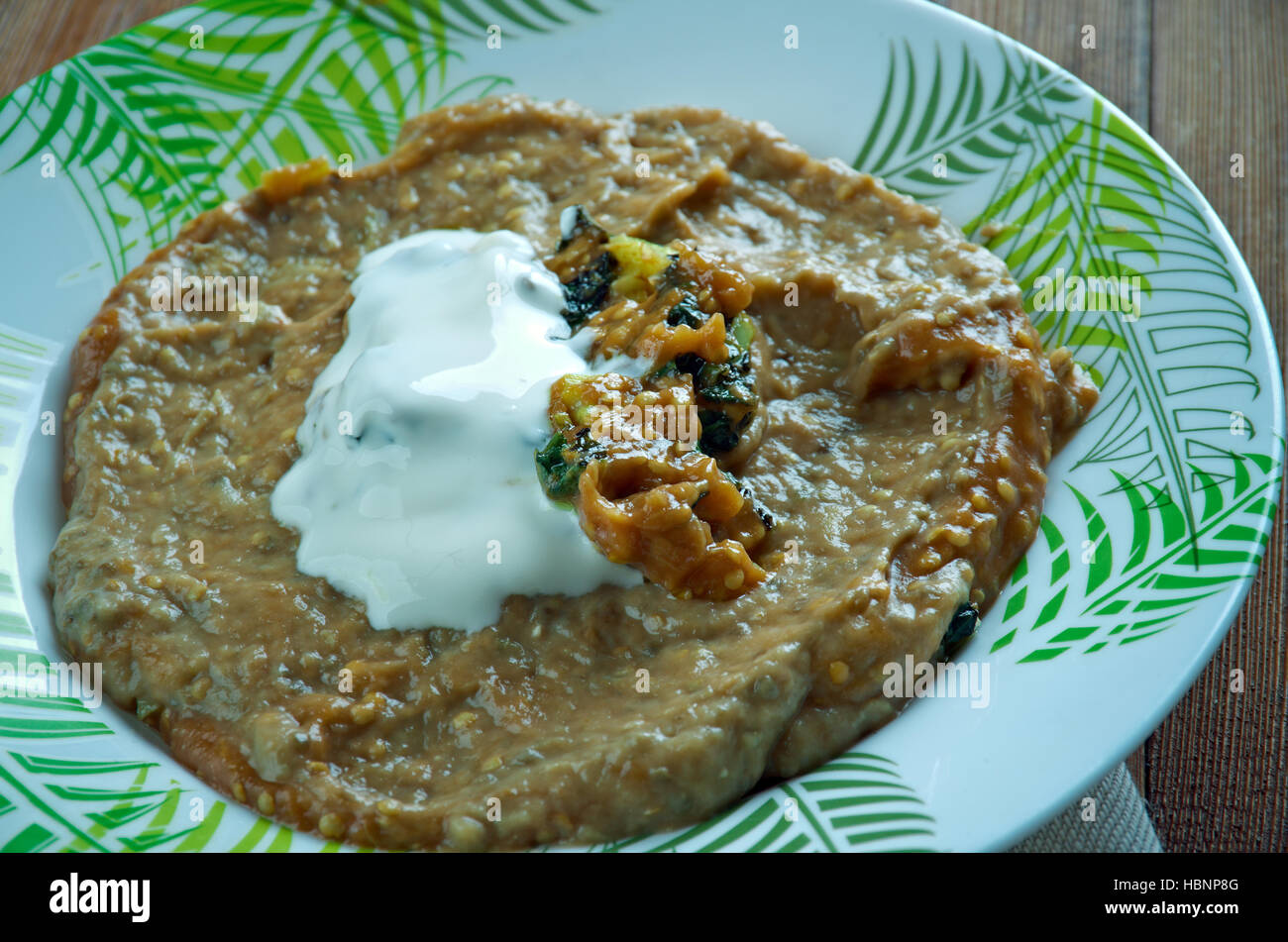 Persian Eggplant Dip Stock Photo Alamy