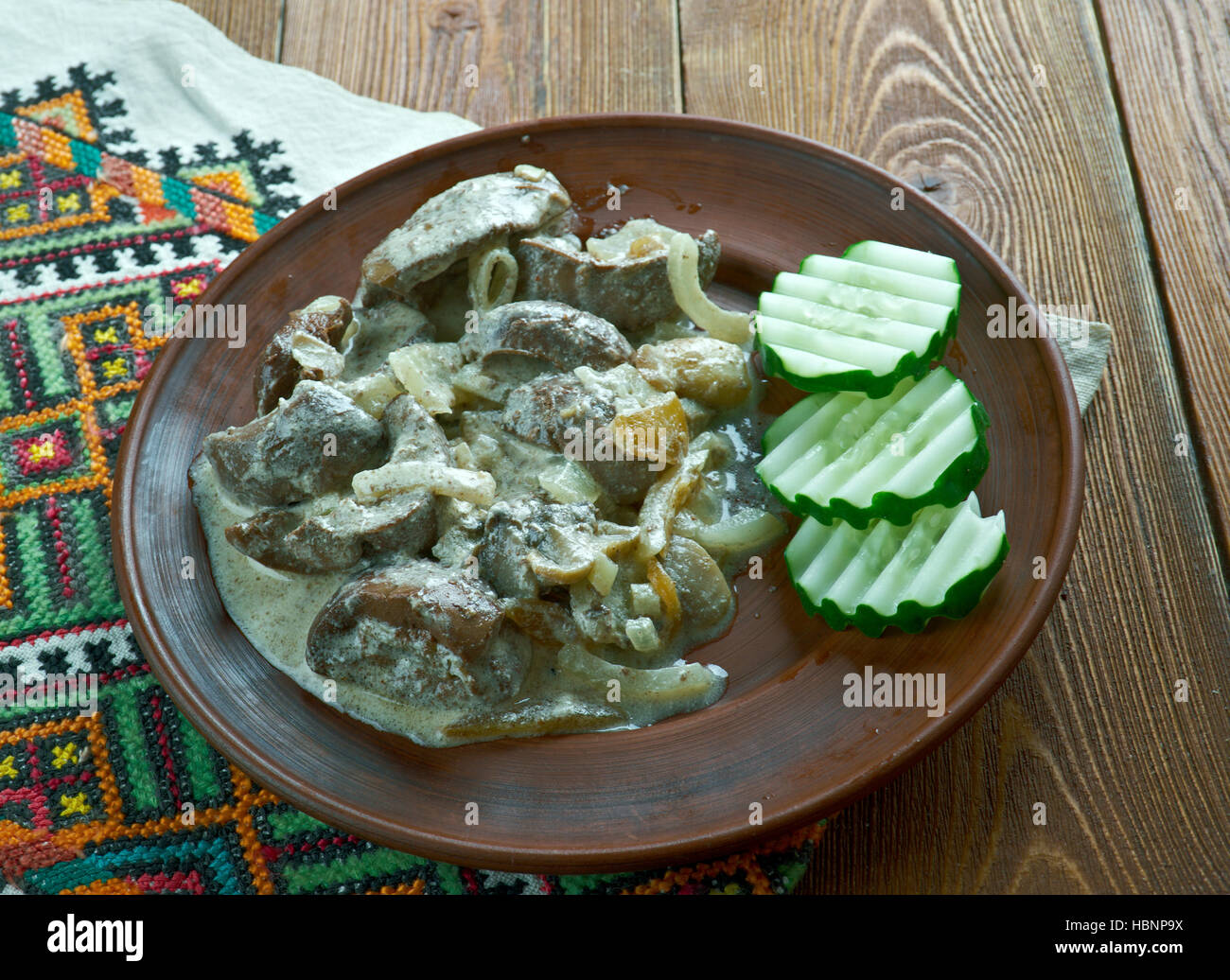 pork kidneys in cream sauce Stock Photo Alamy