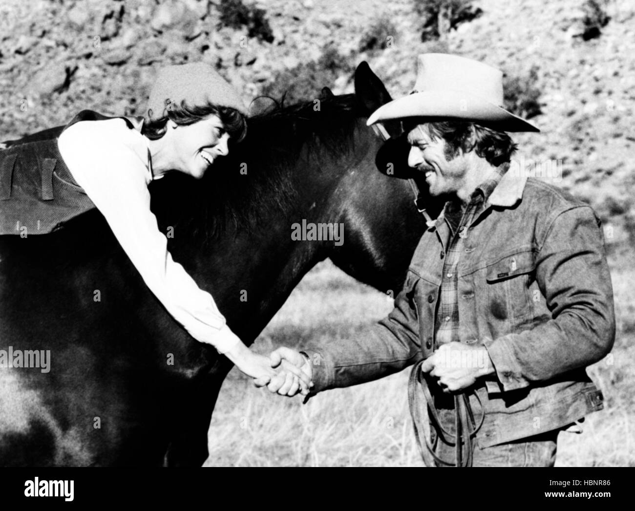 THE ELECTRIC HORSEMAN, from left Jane Fonda, Robert Redford, 1979