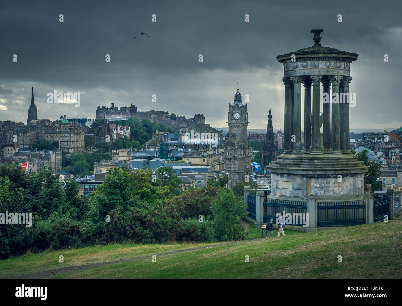 Calton Hill in Edinburgh Stock Photo