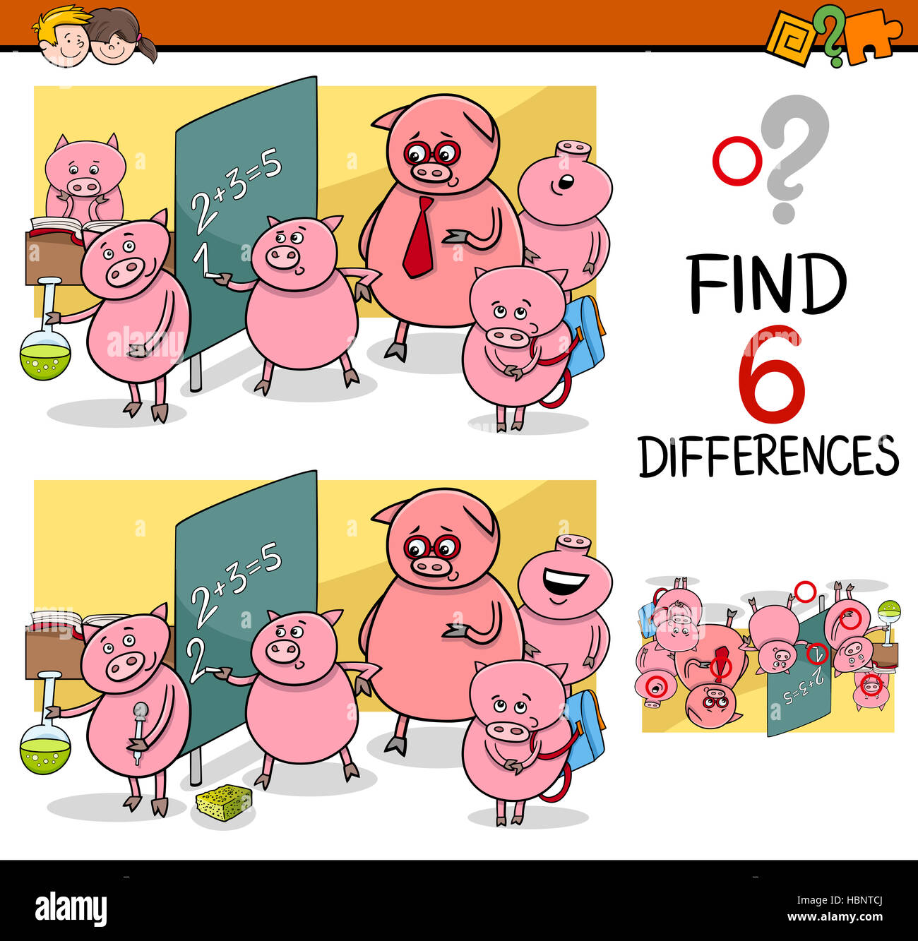 differences game for children Stock Photo - Alamy