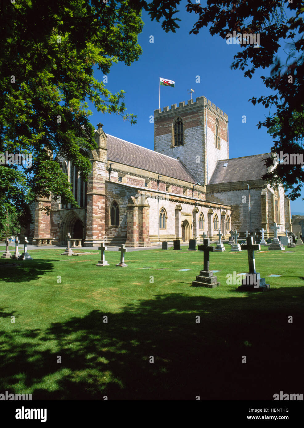 St Asaph Cathedral, looking north east. Smallest cathedral in England and Wales, Denbighshire, North Wales, UK Stock Photo
