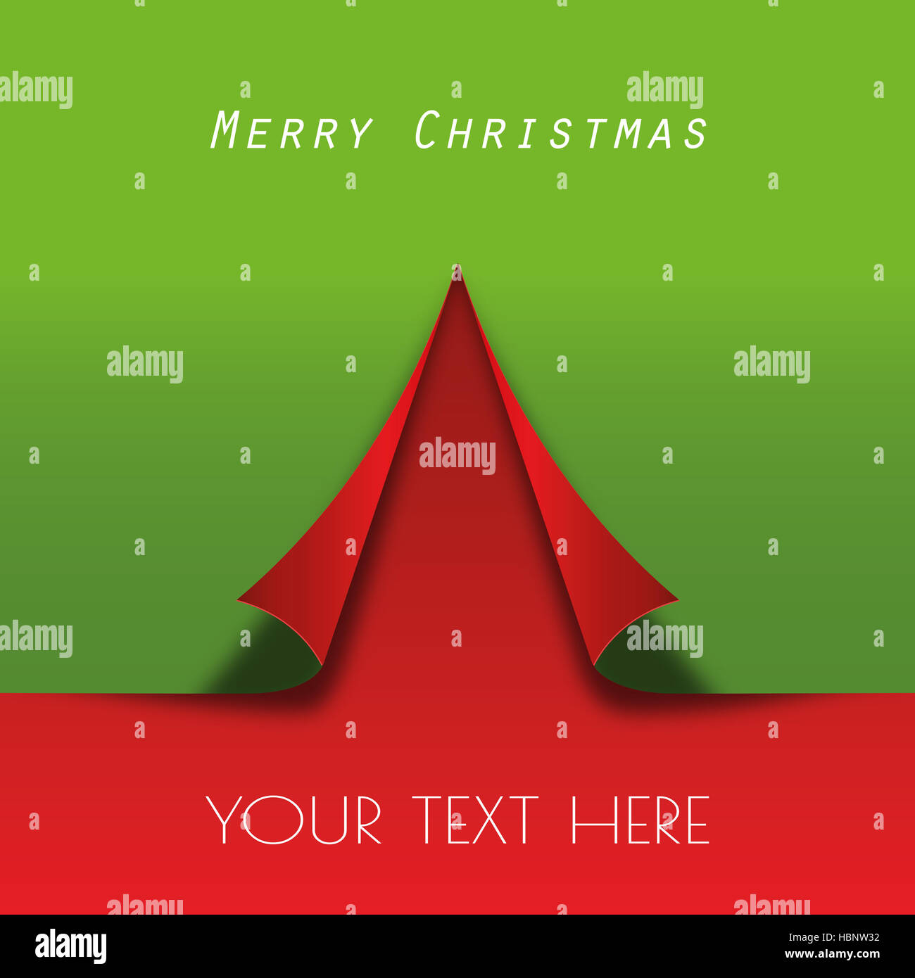 For tree shaped paper - green / red Stock Photo - Alamy
