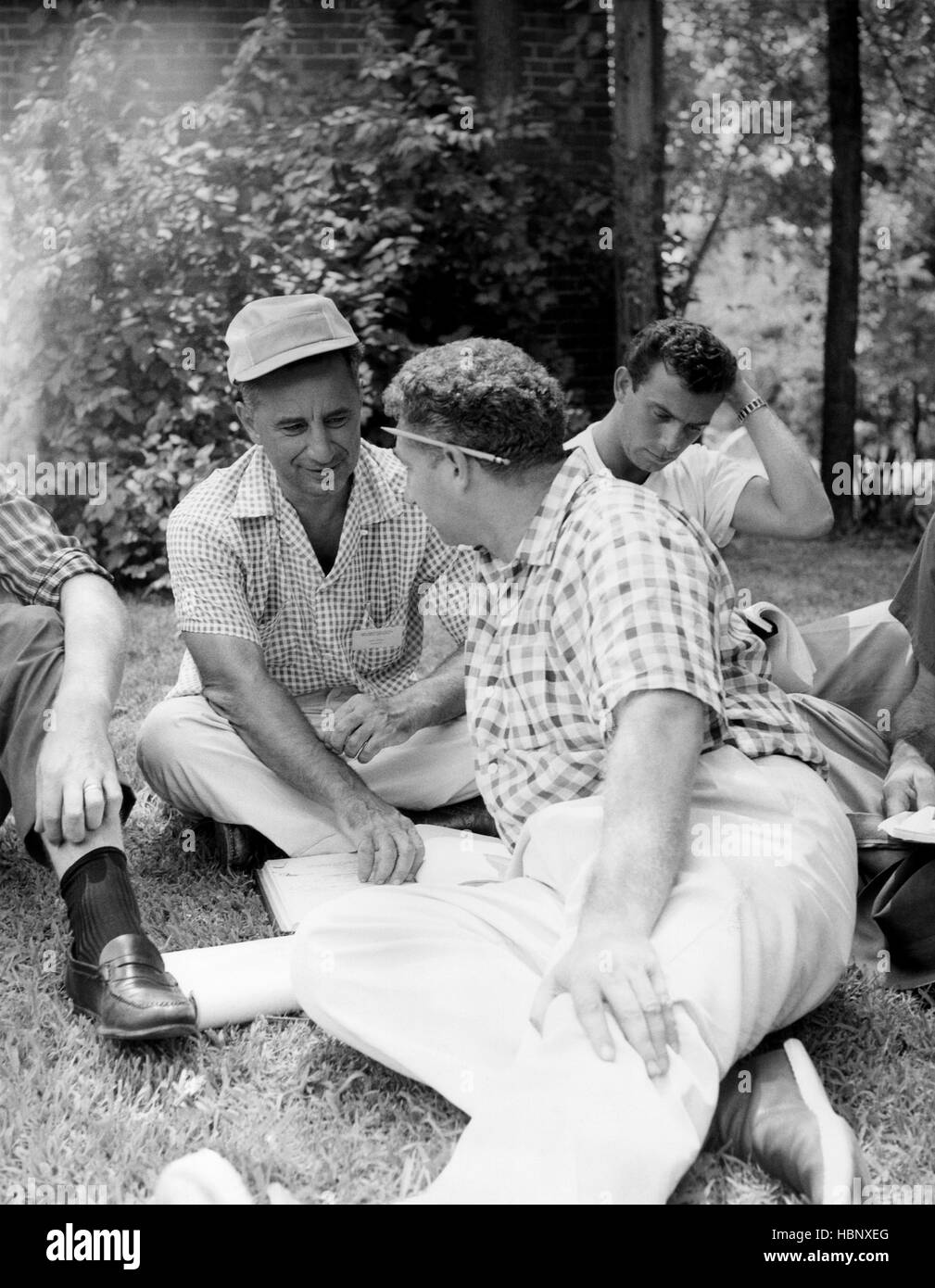 A FACE IN THE CROWD, from left, director Elia Kazan, writer Budd