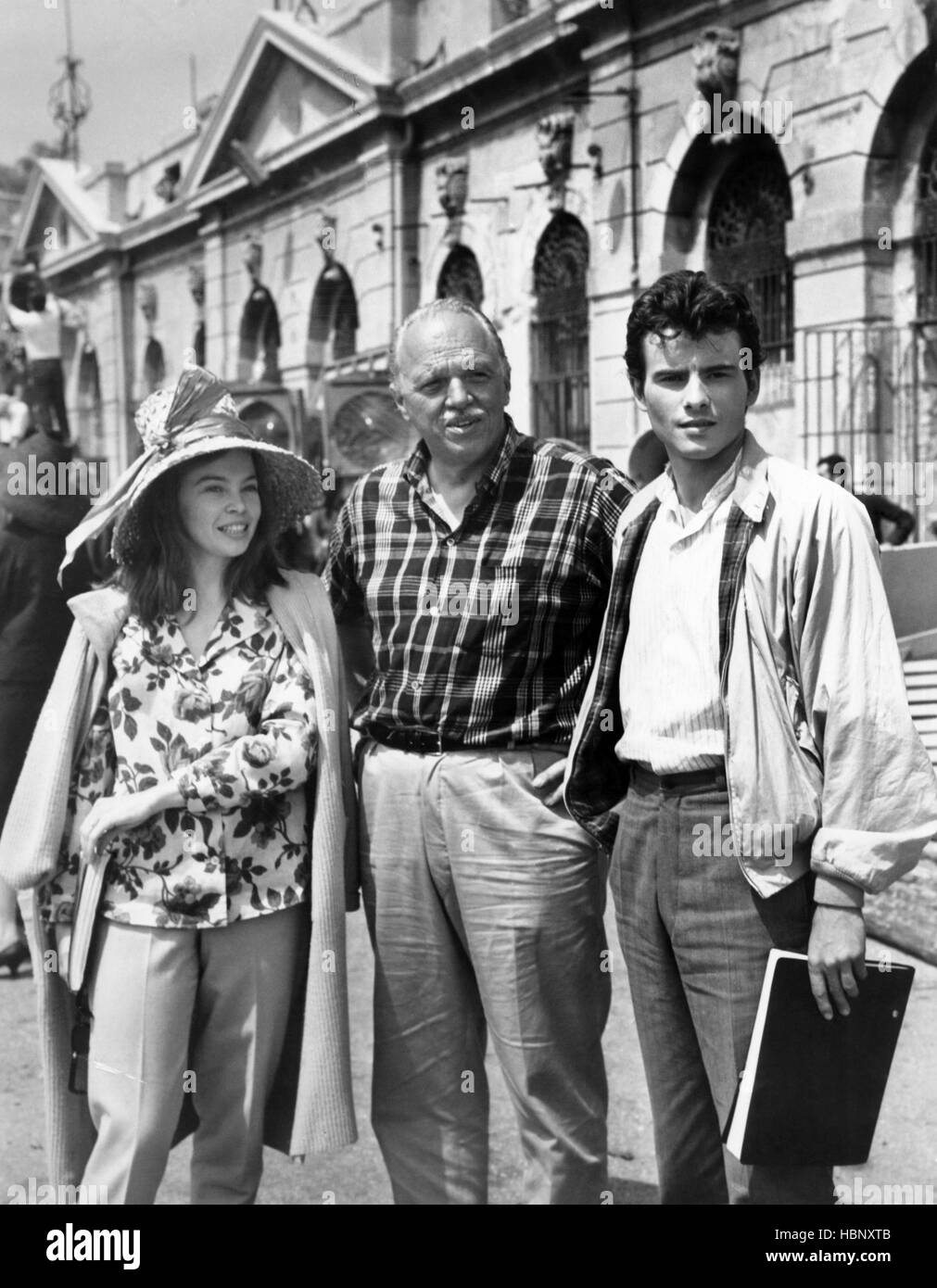 FANNY, Leslie Caron, director Joshua Logan, Horst Buchholz on location, 1961. Stock Photo