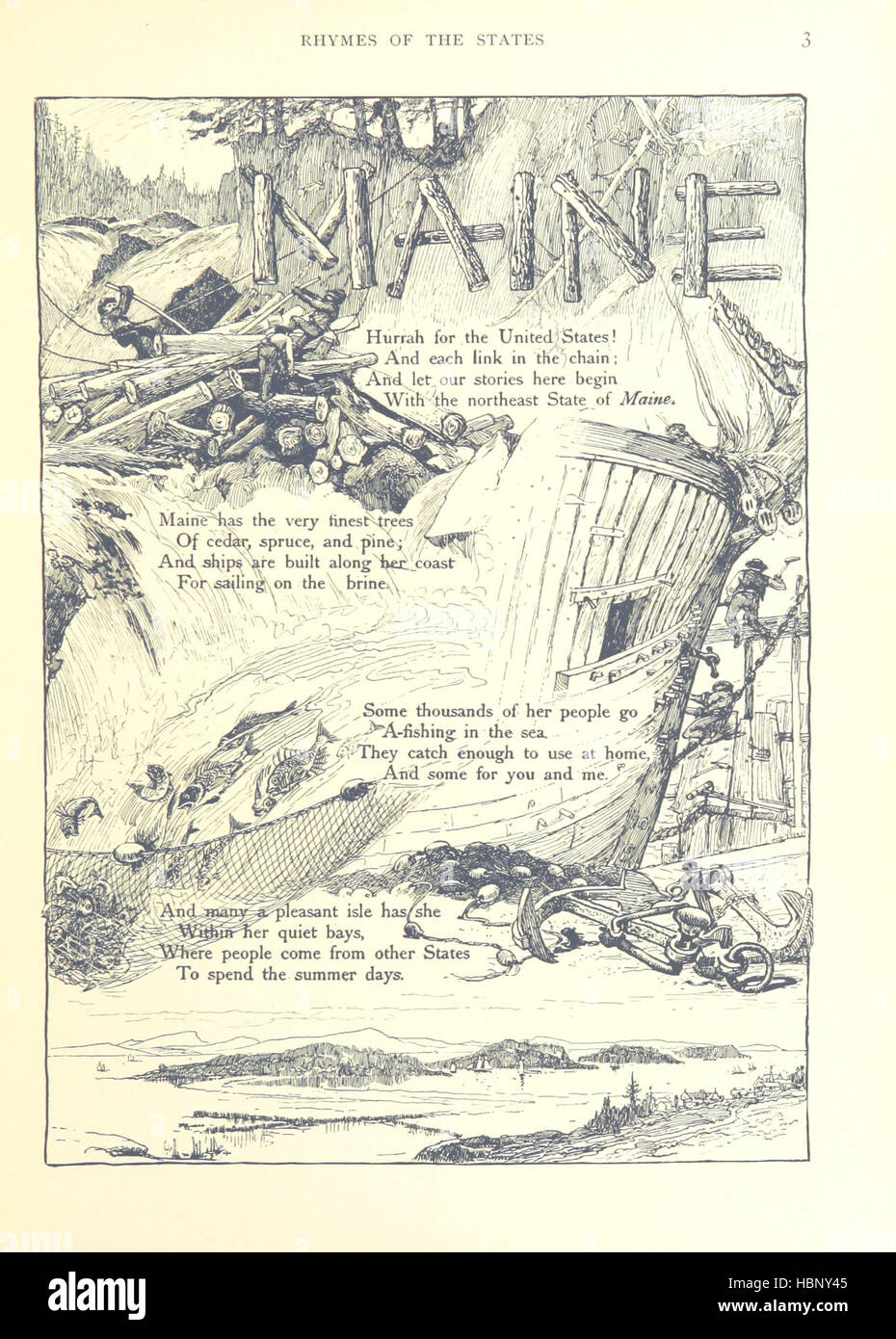 Image taken from page 17 of 'Rhymes of the States. With drawings, etc' Image taken from page 17 of 'Rhymes of the States Stock Photo