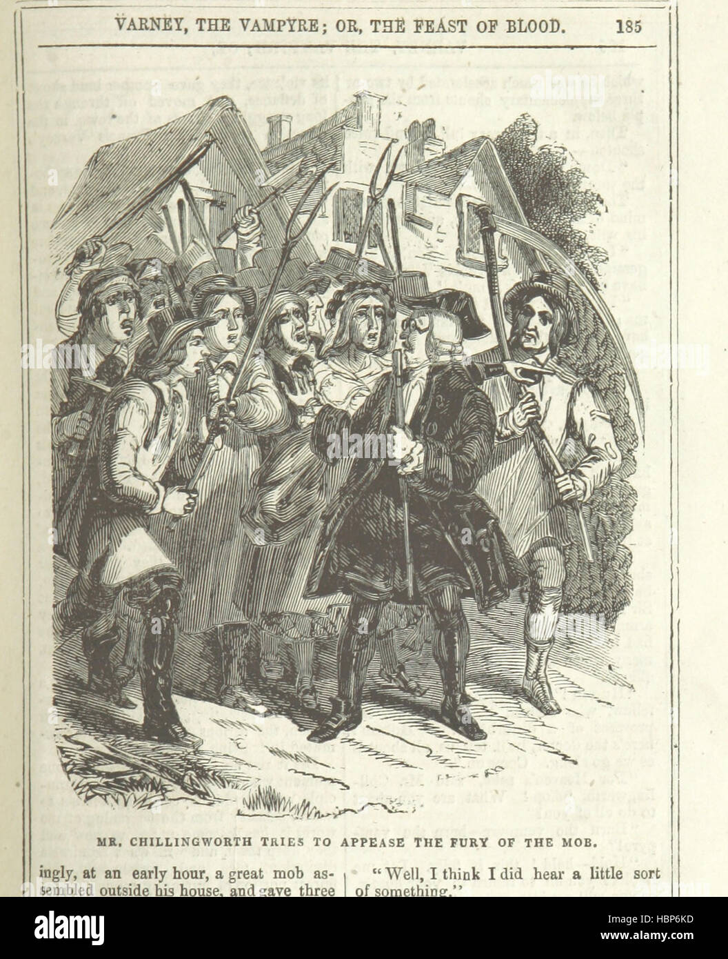 This image from 'Varney the Vampyre' depicts Gothic architecture ...