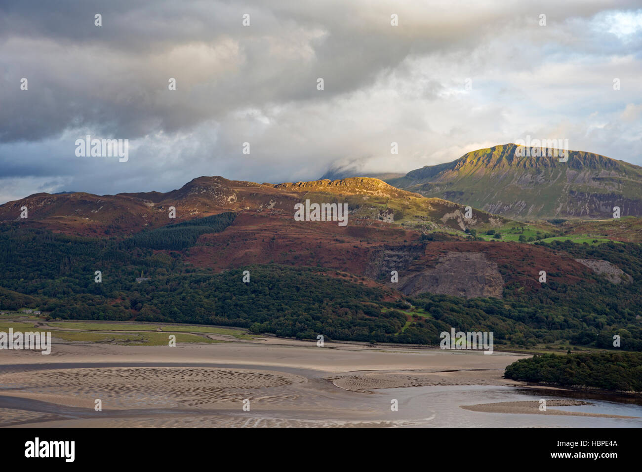 The Mawddach Estuary from the Panorama Walk, Snowdonia National Park, North Wales, UK Stock Photo