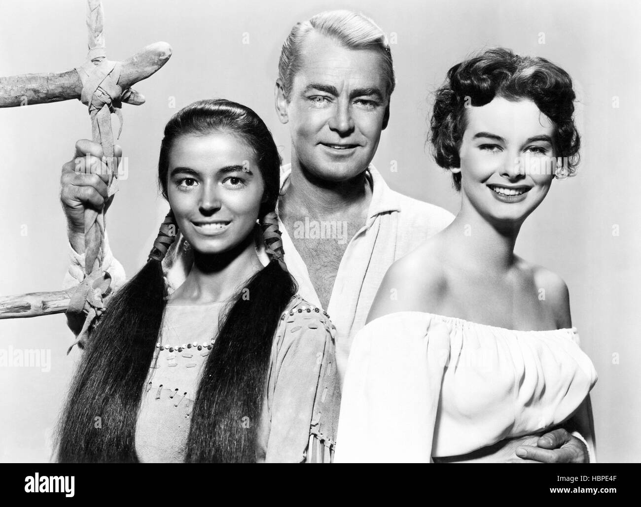 DRUM BEAT, from left Marisa Pavan, Alan Ladd, Audrey Dalton, 1954