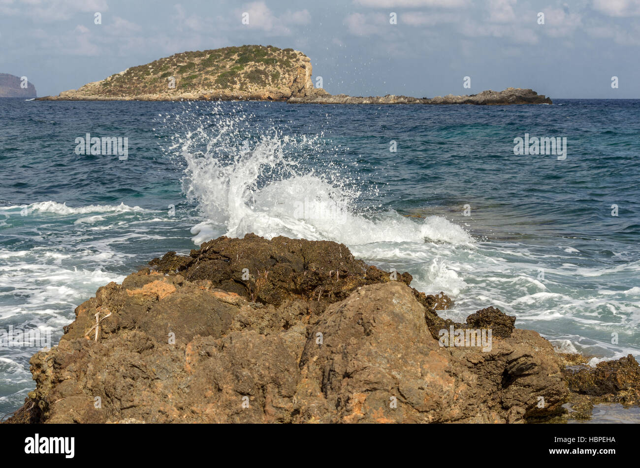 sea waves rocky coast Stock Photo - Alamy