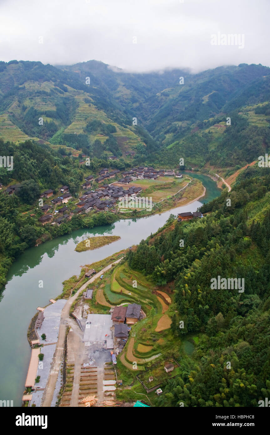 The Dong Village in Guizhou Province of China is an interesting cultural destination. Stock Photo