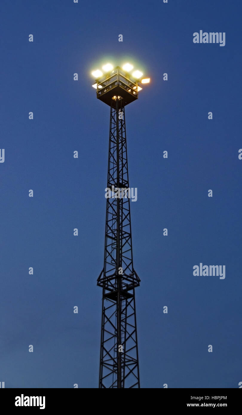 shining flood light tower Stock Photo Alamy