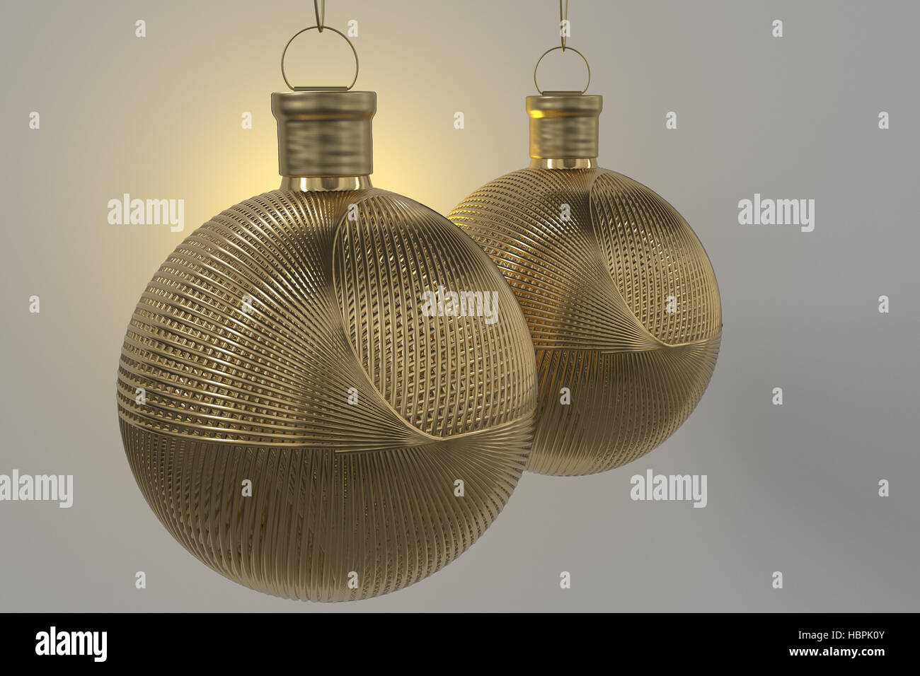 Golden christmas balls with background light Stock Photo - Alamy