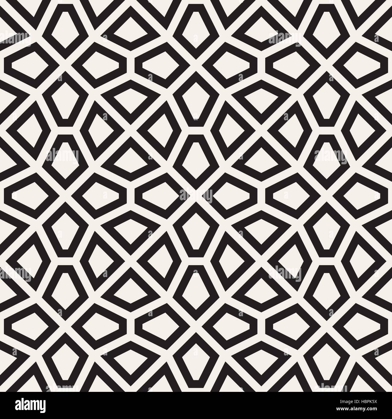 Vector Seamless Black and White Mosaic Lattice Pattern Stock Vector ...