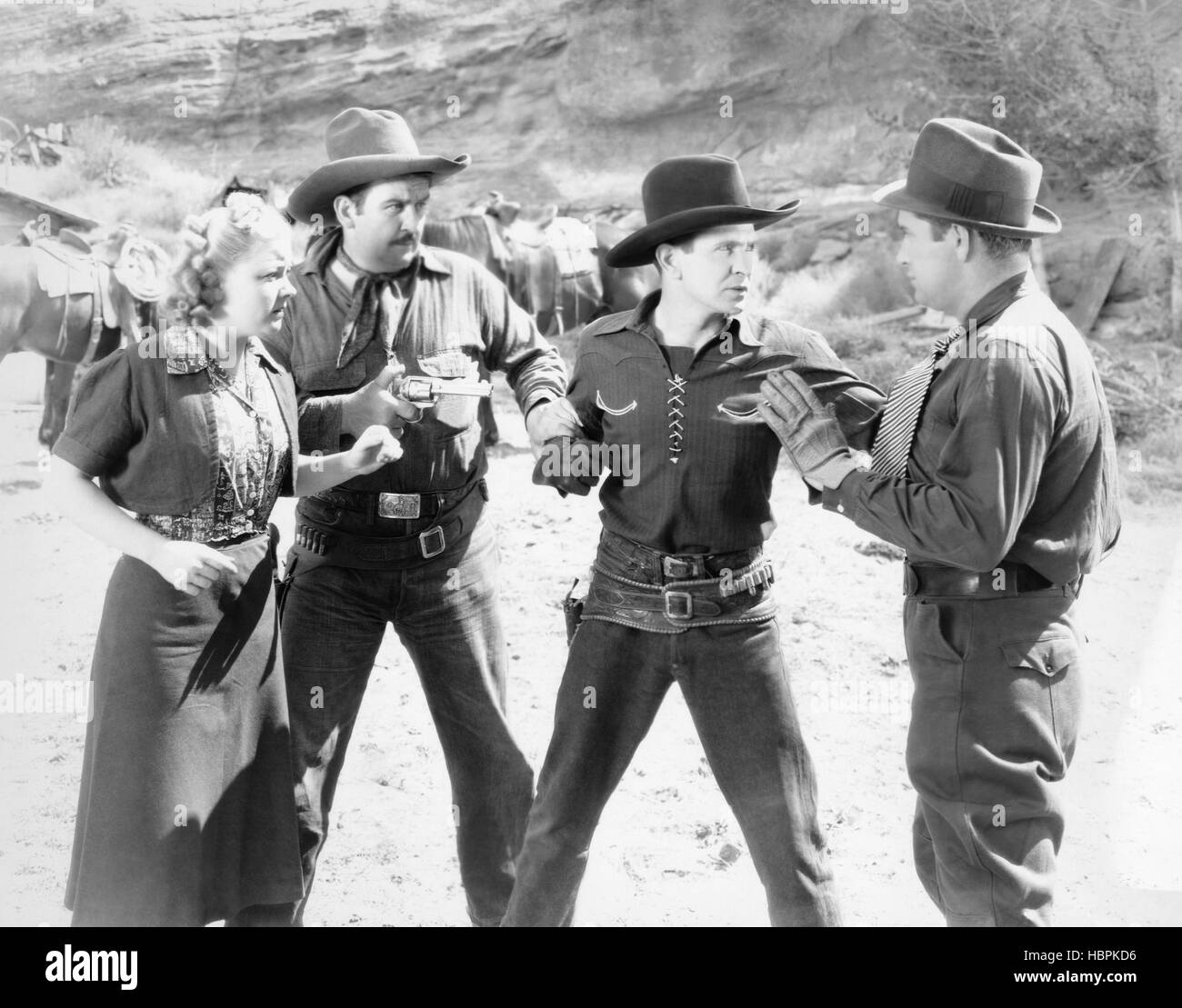 FEUD OF THE RANGE, first, second and third from left: Gertrude ...